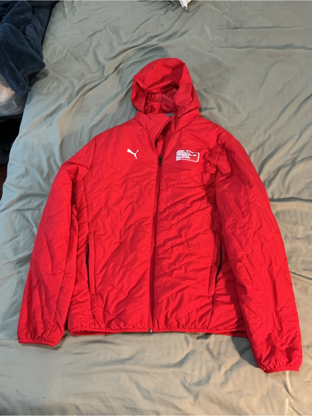 Puma Men's Red Hooded Puffer Jacket